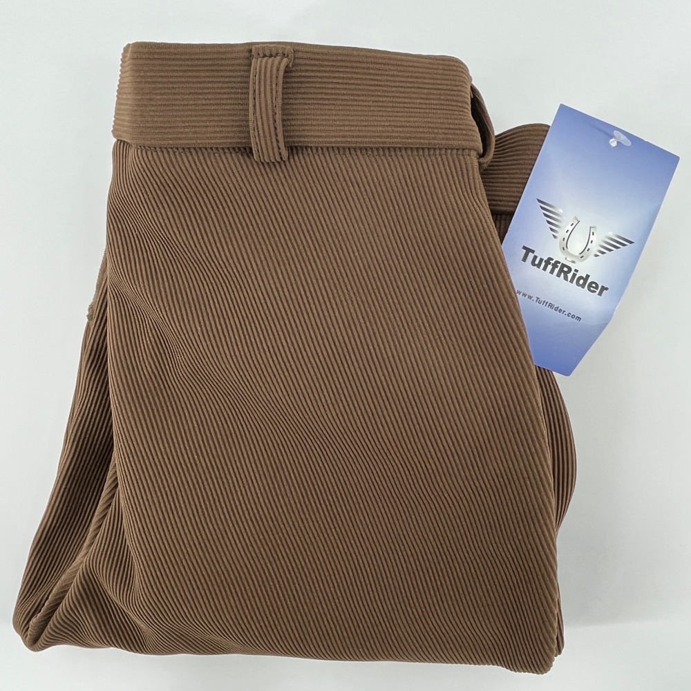 TuffRider Ribbed Knee Patch Breeches, Womens 28R, Chocolate Brown, 10013-33